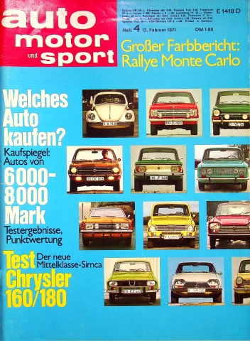 Deckblatt Auto Motor und Sport (04/1971)